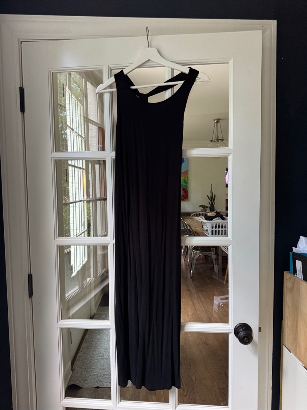 BB Dakota Black Sleeveless Maxi Dress with Twist-Back Straps